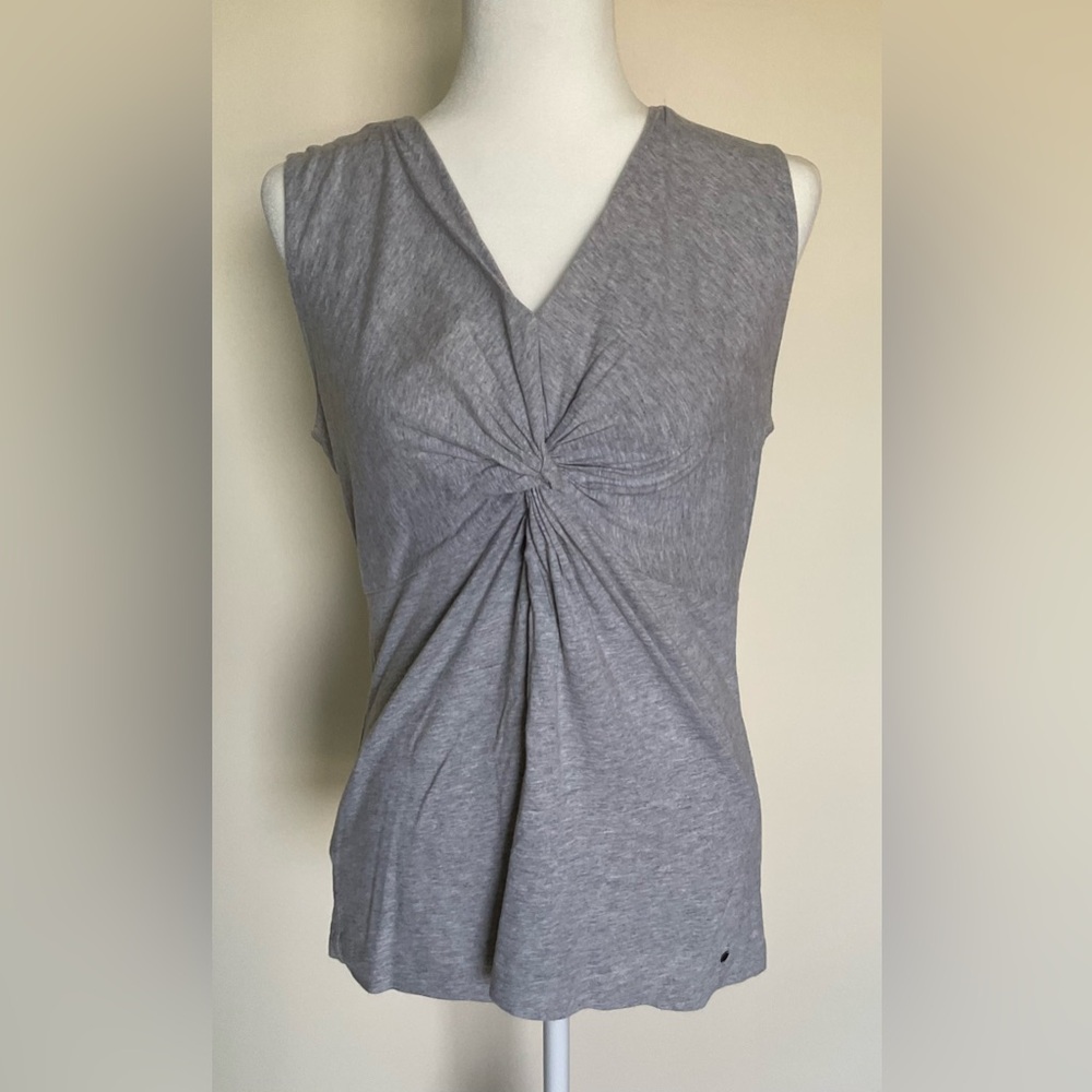 Eddie Bauer Heather Gray Twist Front Tank Top